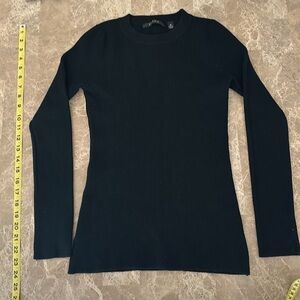 Cyrus Long Sleeve Black Crewneck Sweater